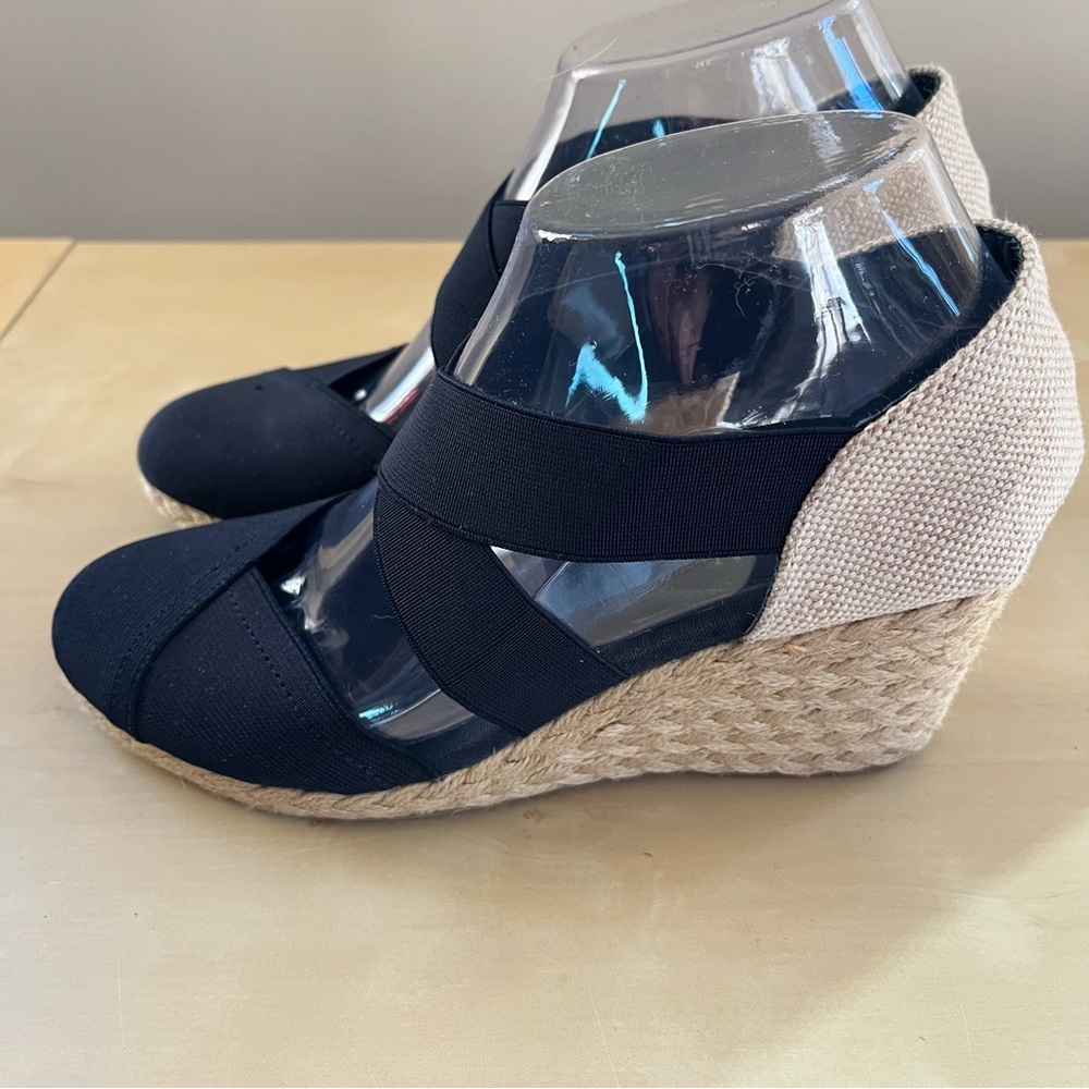 Lauren Ralph Lauren Dark Navy Espadrille Wedge Sandals - Picture 2 of 8